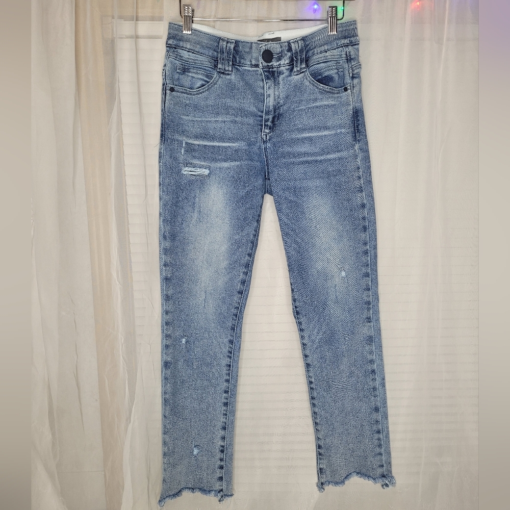 Democracy Jeans Womens Size 6 Stretchy Denim Frayed Ankle Crop 26" Inseam